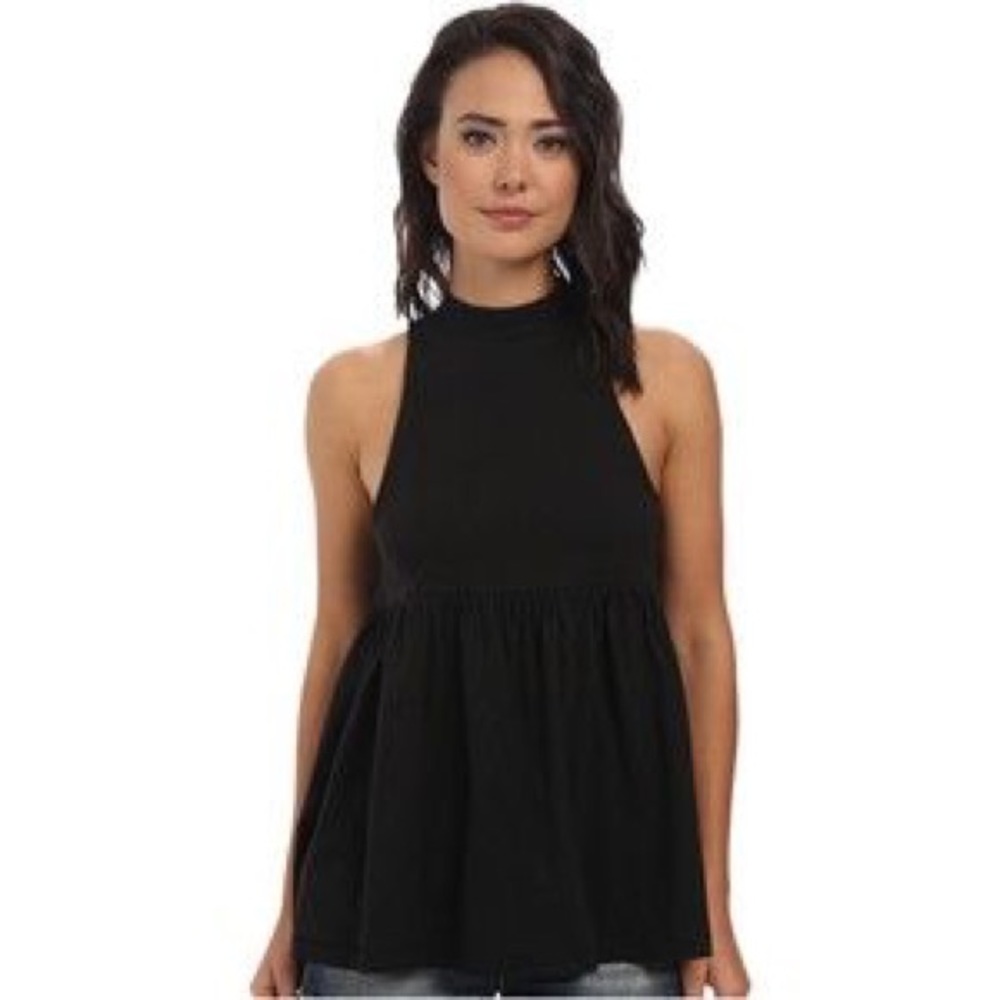 Free People NWOT cupcake mock neck babydoll top L